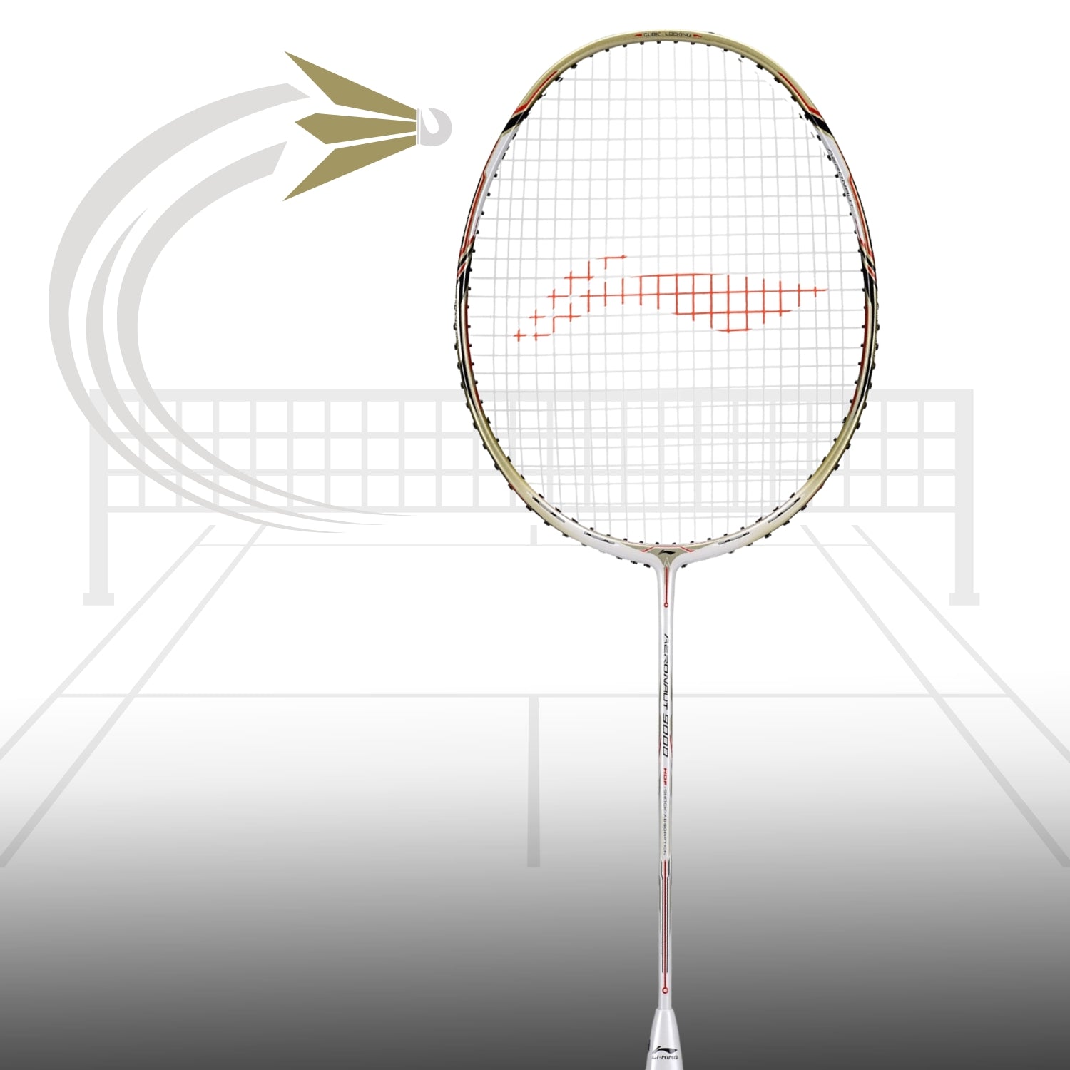 Li-Ning Aeronaut 9000 Badminton Racquet - White/Gold - Best Price online Prokicksports.com