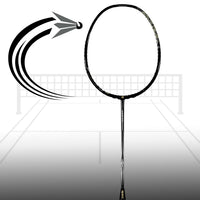 Apacs Dark Knight Badminton Racquet – Lightweight 5U-G2, Graphite Frame, High-Speed Control, Sleek Black Design, Cover Included, Ideal for Fast Play - Best Price online Prokicksports.com