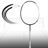 Li-Ning Halbertec 2000 Badminton Racquet - Unstrung, 3U Weight, G5 Grip, Even Balance, Carbon Fiber Construction, Professional Level - Best Price online Prokicksports.com