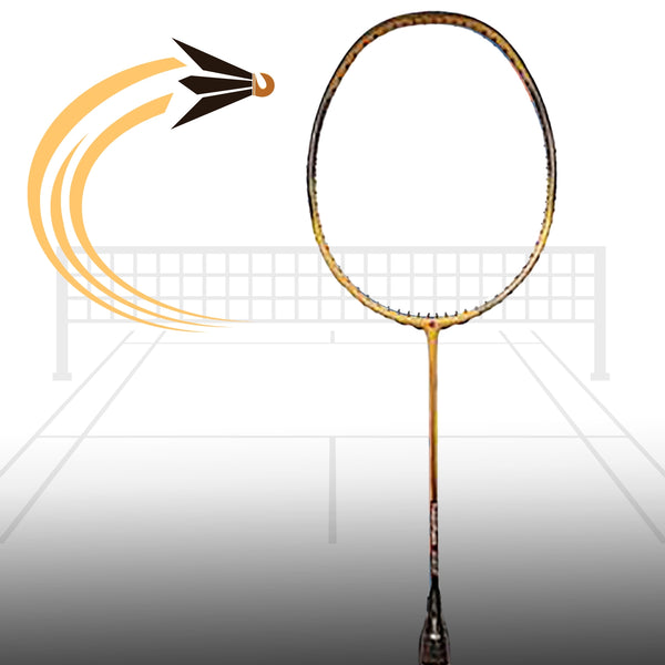 APACS Turbo Power 996 Graphite Badminton Racquet – Unstrung, 38 LBS Mega Tension, Lightweight Smash Control Racquet with Full Cover for All-Round Play