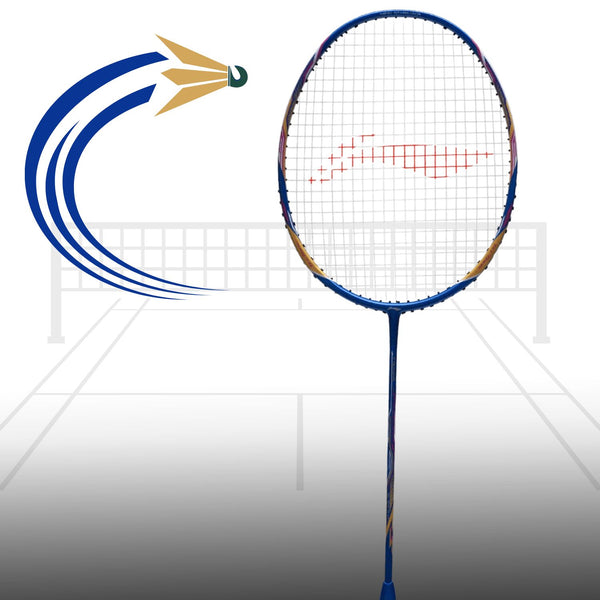 Li-Ning Tectonic 3 R-Series Strung Badminton Racket, Blue/Gold/Pink (5UIG6)