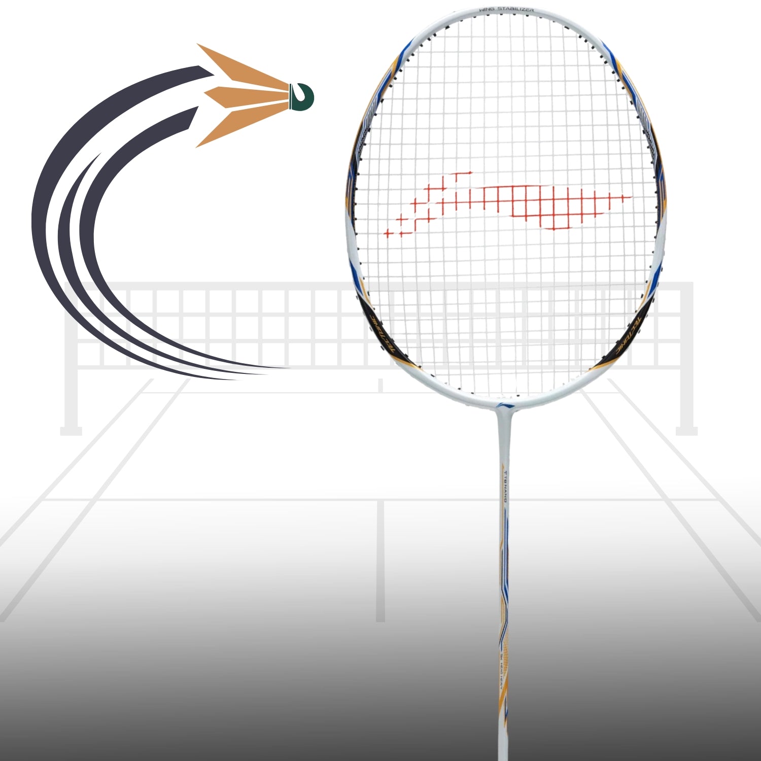 Li-Ning Tectonic 3 R-Series Strung Badminton Racket, White/Gold/Blue (4UIG6) - Best Price online Prokicksports.com