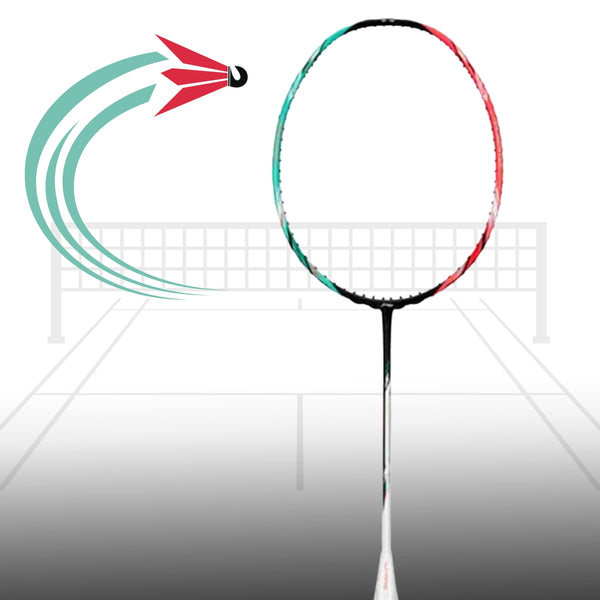 Li-Ning Halbertec 7000 Badminton Racket | 4U5 Unstrung Professional Racquet for Power & Precision | Green/Orange | Ultra-Strong Carbon Fiber Frame | High-Tension Support | Lightweight & Durable for Advanced Players