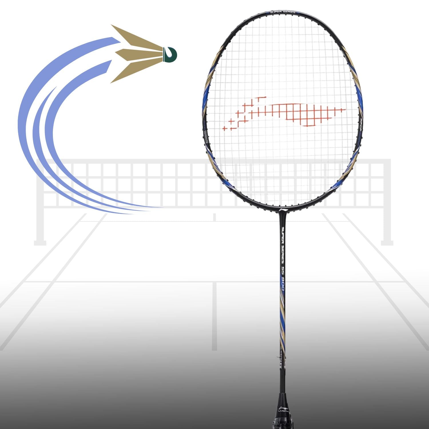 Li-Ning Super Series SS900 Strung Badminton Racquet - Black/Blue - Best Price online Prokicksports.com