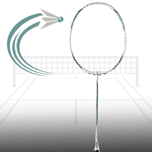 Apacs Counter Attack Badminton Unstrung Racket – Ultra Lightweight 7U (G2), Glossy White Finish, High Speed Frame for Fast Swings & Quick Reaction Play