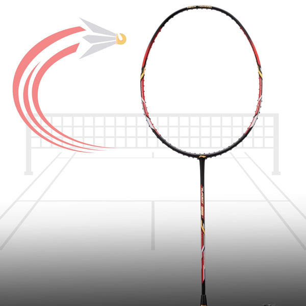 Li-Ning Turbo 99 Unstrung Carbon Fibre Badminton Racket – Lightweight, High-Power & Durable with Free Full Cover (Black/Red)