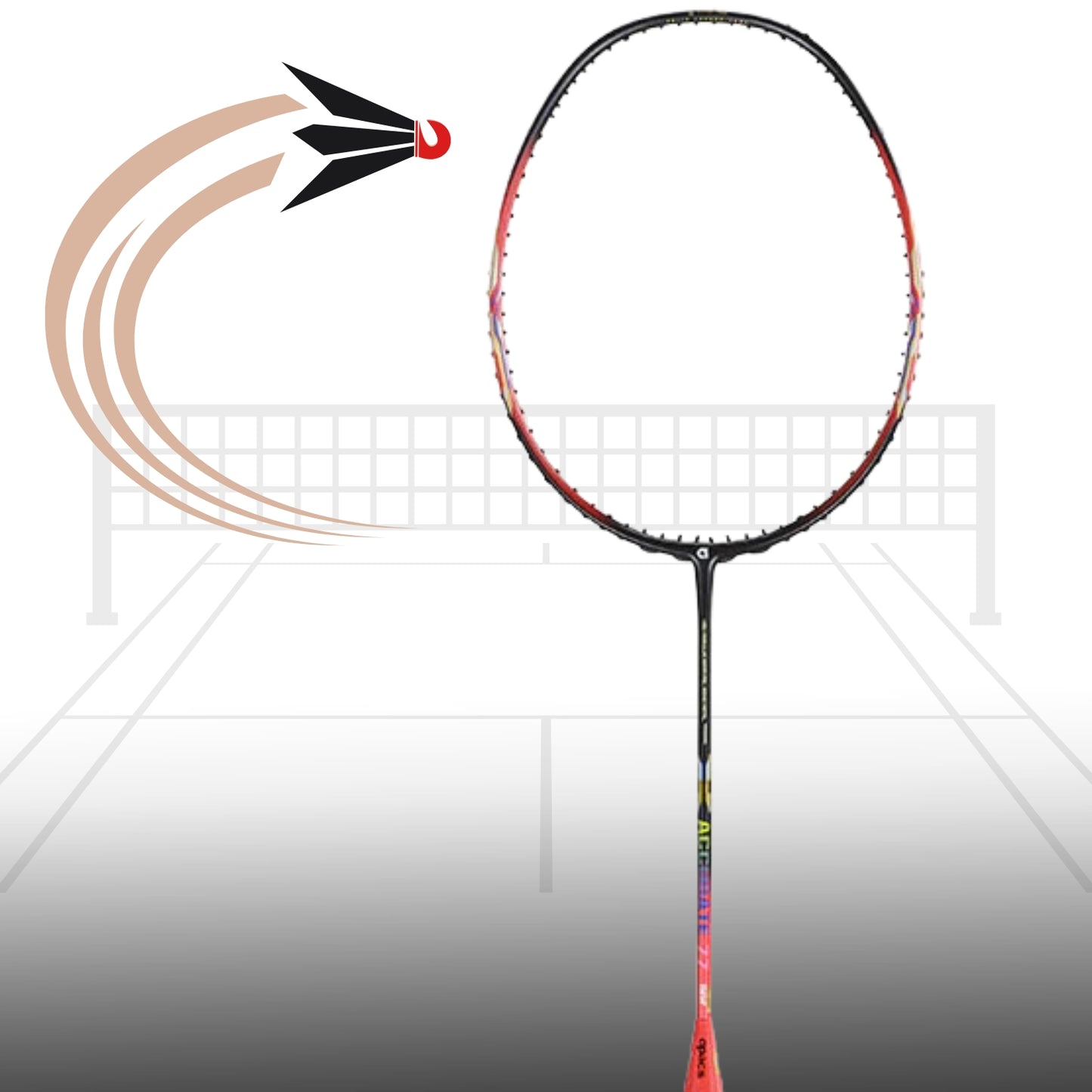 Apacs 77 Accurate Unstrung Badminton Racquet | 4UG2 Frame for Speed & Precision | Lightweight High-Performance Racquet - Best Price online Prokicksports.com