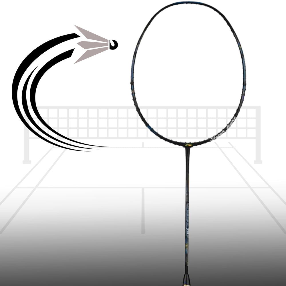 Li-Ning Windstorm 79 H Badminton Racket | Ultra-Lightweight 79g Unstrung Racquet | G6 Grip for Fast Swing & Superior Control | Black | High-Tension Carbon Fiber Frame