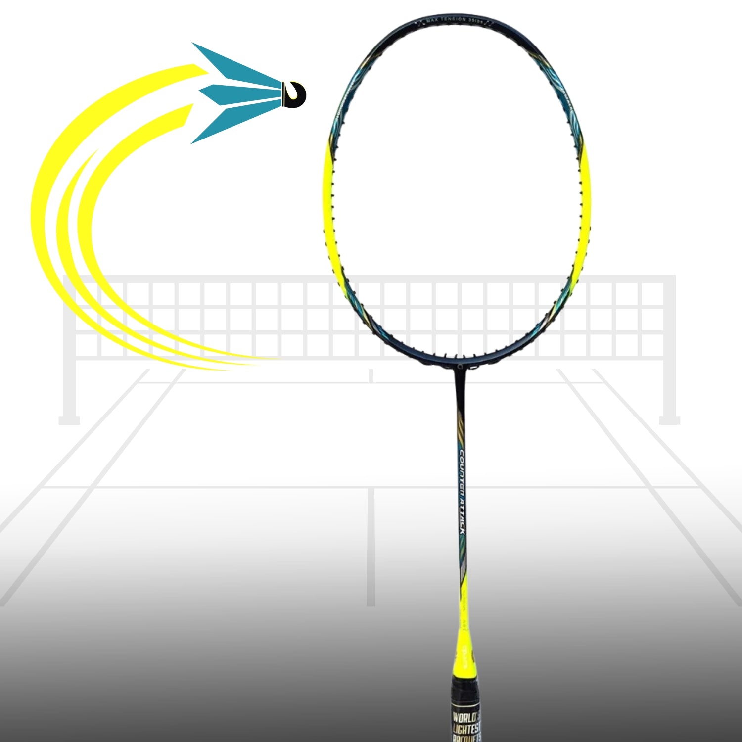 Apacs Counter Attack Badminton Unstrung Racket – Ultra-Lightweight 7U Graphite Racket with Matte Finish, Fast Swing Speed & Control for Intermediate Players - Best Price online Prokicksports.com