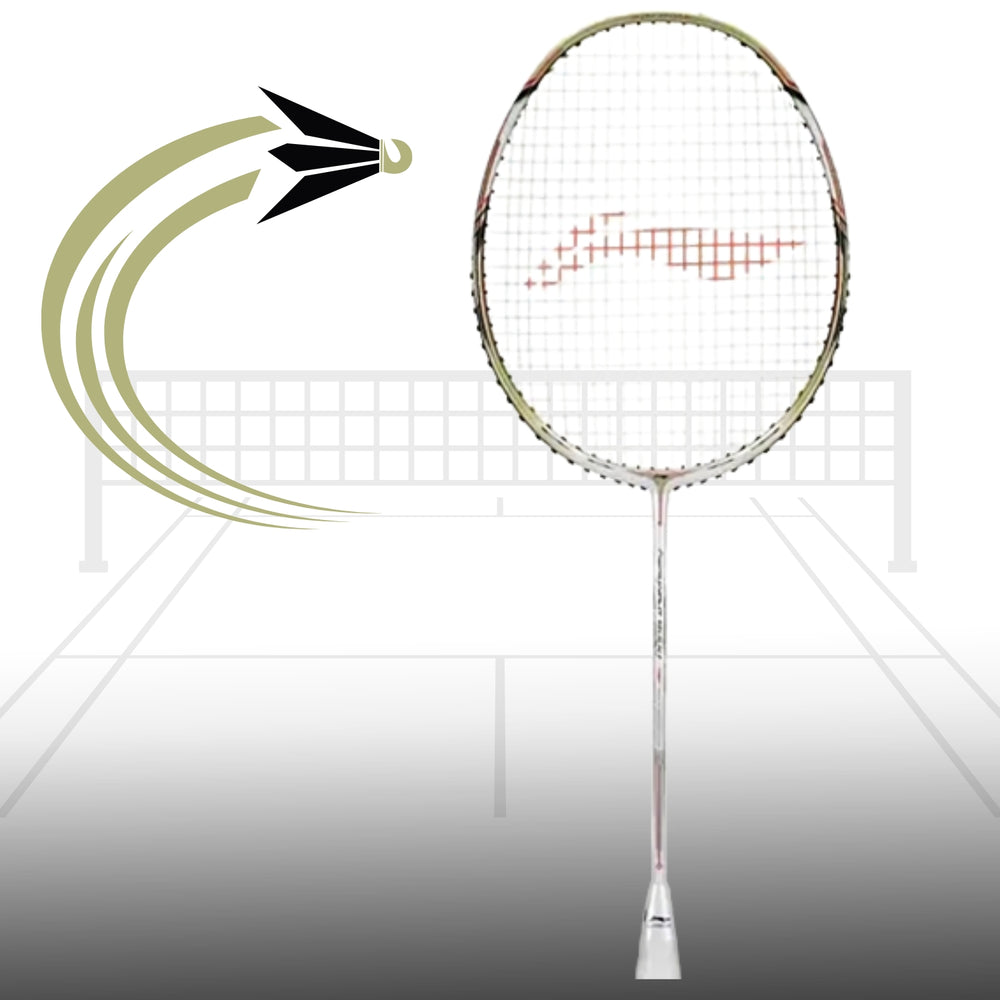Li-Ning Aeronaut 9000C Badminton Racket | 4UG6 Unstrung Professional Racquet for Power & Control | Golden | Ultra-Strong Carbon Fiber Frame | High-Tension Support