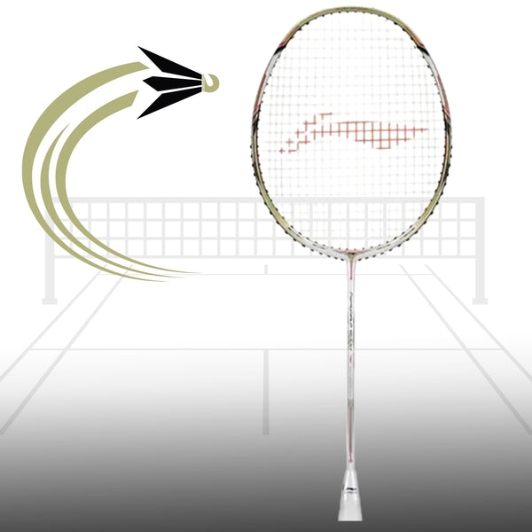 Li-Ning Aeronaut 9000C Badminton Racket | 4UG6 Unstrung Professional Racquet for Power & Control | Golden | Ultra-Strong Carbon Fiber Frame | High-Tension Support