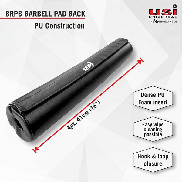 USI Universal Barbell Pad Back 41cm – Foam Padded Neck & Shoulder Support for Squats, Lunges, Weightlifting and Strength Training Comfort