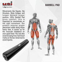 USI Universal Barbell Pad Back 41cm – Foam Padded Neck & Shoulder Support for Squats, Lunges, Weightlifting and Strength Training Comfort - Best Price online Prokicksports.com