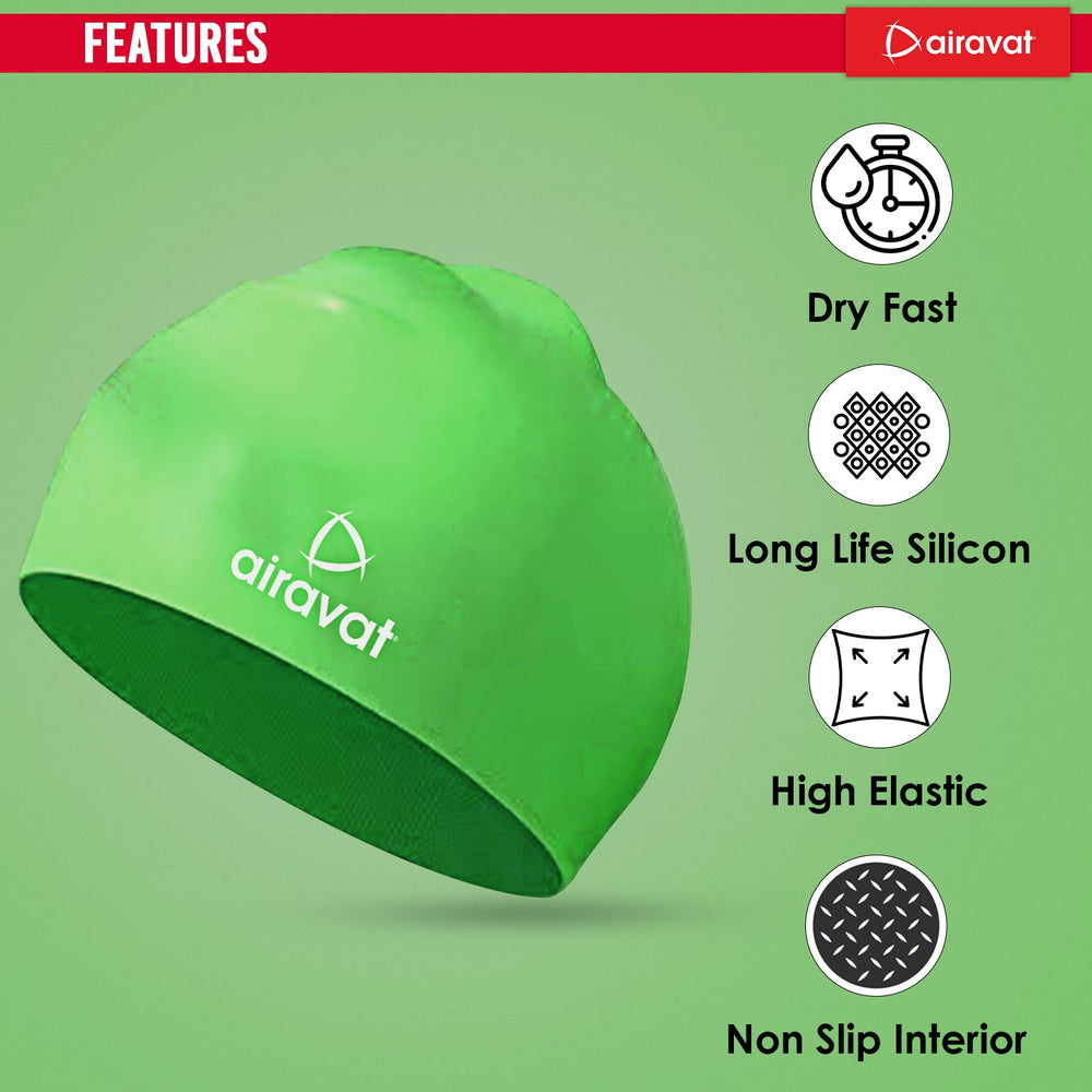 Airavat 001 Basic Swimming Cap | Waterproof, Stretchable & Comfortable | Unisex Swim Cap for Men, Women & Kids