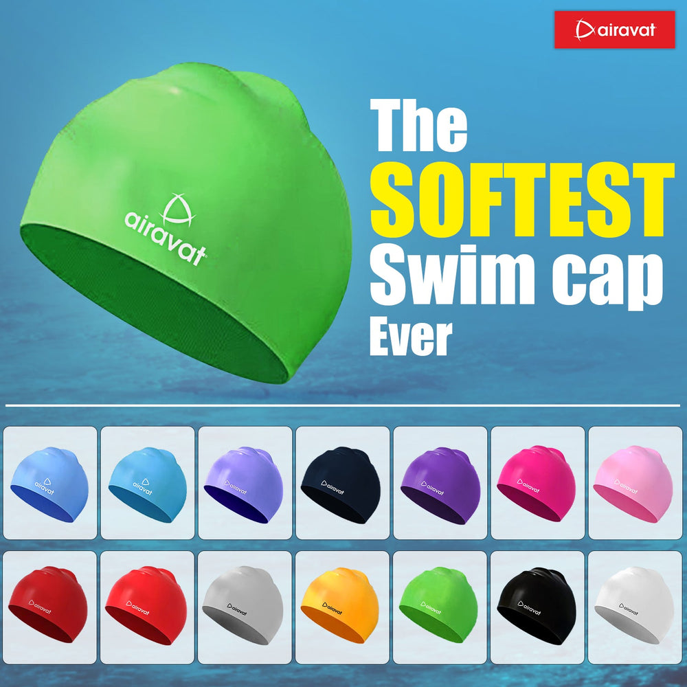 Airavat 001 Basic Swimming Cap | Waterproof, Stretchable & Comfortable | Unisex Swim Cap for Men, Women & Kids