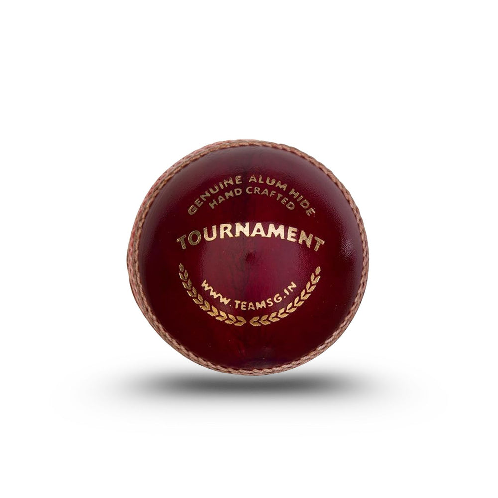 SG Tournament Red Cricket Leather Ball- High-Quality Match Ball for Professional & Club Cricket - 1 Piece