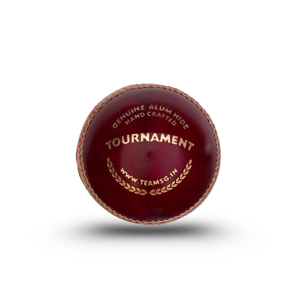 SG Tournament Red Cricket Leather Ball- High-Quality Match Ball for Professional & Club Cricket - 1 Piece
