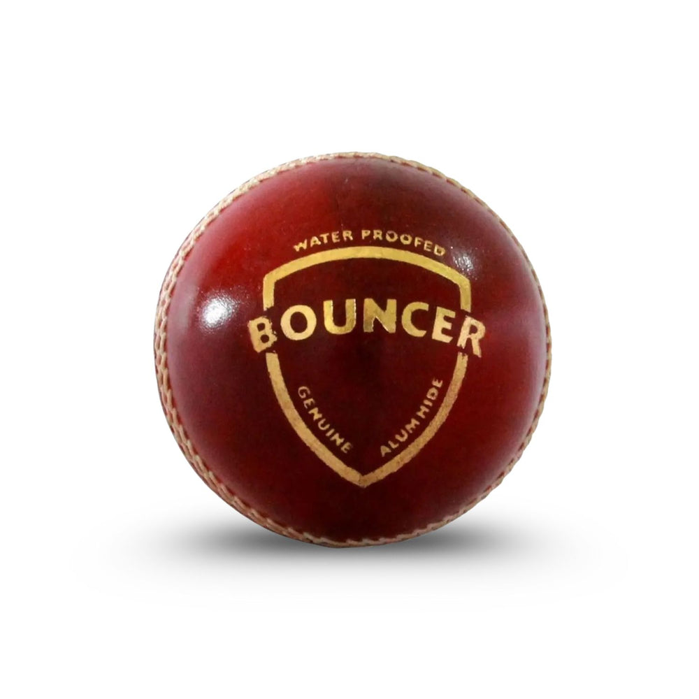 SG Bouncer Leather Ball, Pack of 6 – Red, Senior 5½ oz, Alum‑Tanned Waterproof 4‑Piece Match Balls