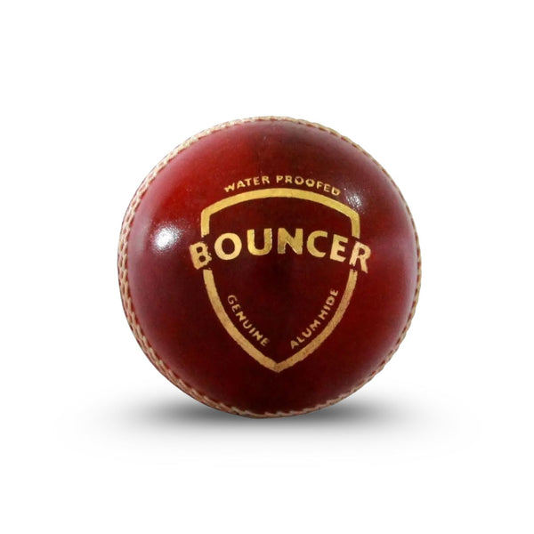 SG Bouncer Leather Cricket Ball – Red, Senior 5½ oz, Alum‑Tanned Waterproof 1‑Piece Match Ball, Grade 2 Core