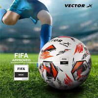 Vector X FB-Bigwin 2.0 Thermo Bonded Football | Size 5 | White/Red | Durable PU Match & Training Ball for All Surfaces | Ideal for Clubs, Schools & Professionals - Best Price online Prokicksports.com