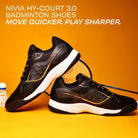 NIVIA Hy Court 3.0 Badminton Shoes – Mesh/TPU Upper, Duofoam Cushion, Non-marking Herringbone Sole | Lightweight Comfort, Secure Fit, For Indoor Court Sports - Best Price online Prokicksports.com