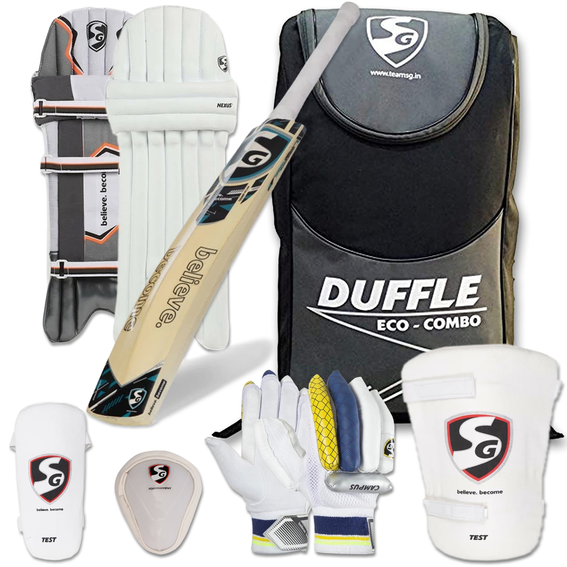 SG Eco Duffle Kashmir Willow Full Cricket Kit - Best Price online Prokicksports.com