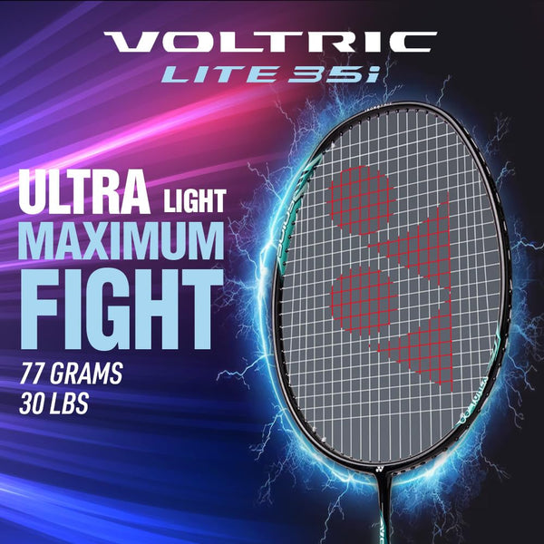 Yonex Voltric Lite 35i HM Graphite Head Heavy Badminton Strung Racquet | NANOMESH NEO & ISOMETRIC Power Frame with Full Cover