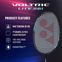 Yonex Voltric Lite 35i HM Graphite Head Heavy Badminton Strung Racquet | NANOMESH NEO & ISOMETRIC Power Frame with Full Cover - Best Price online Prokicksports.com