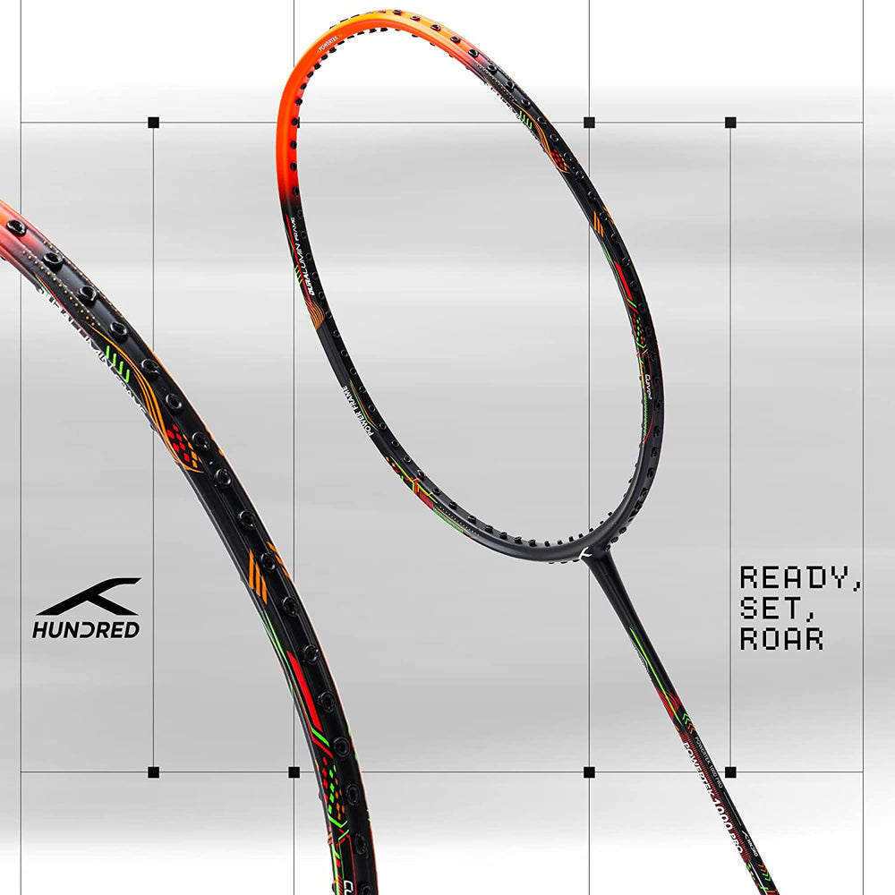 Hundred Powertek 1000 Pro Graphite Strung Badminton Racquet - Best Price online Prokicksports.com