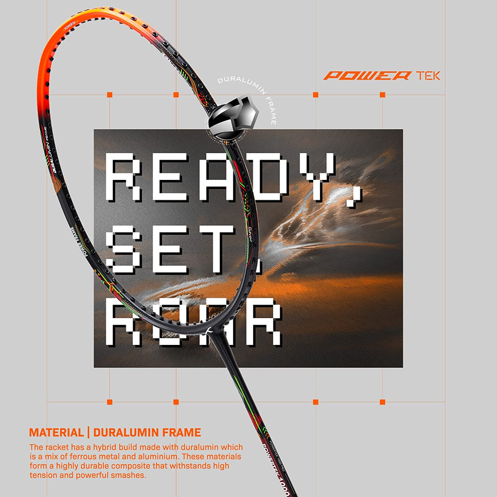 Hundred Powertek 1000 Pro Graphite Strung Badminton Racquet - Best Price online Prokicksports.com