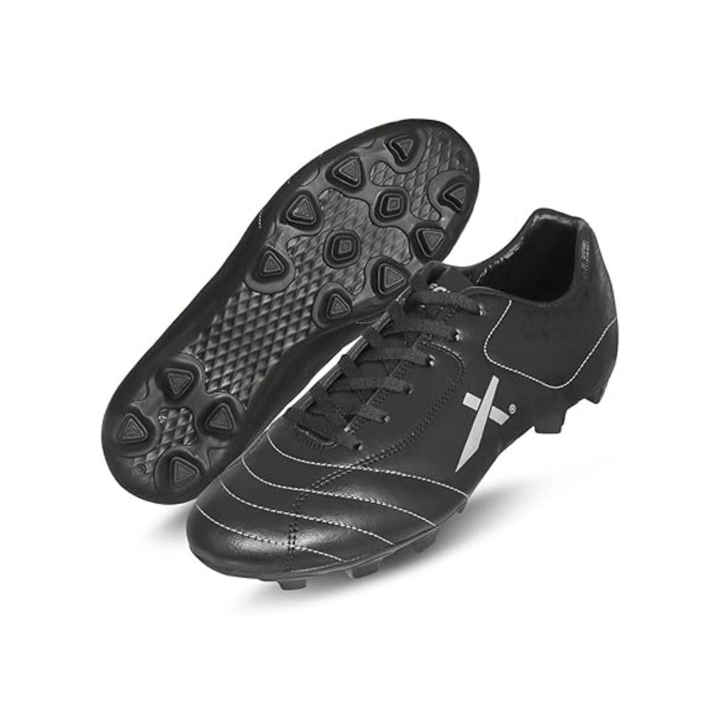 Vector X Dynamic 2.0 Football Shoes | Hybrid Studs | Lightweight Synthetic Upper | Multi-Surface Grip | Black/Silver