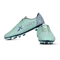 Vector X Cyber Football Studs Sports Shoe | Hybrid FG/AG Sole | Lightweight Synthetic Upper | Enhanced Traction | Sea Green/Navy - Best Price online Prokicksports.com