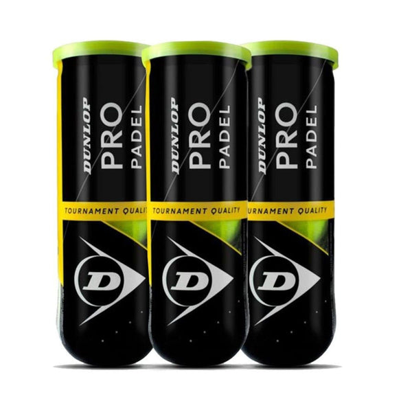 Dunlop DTB Pro Padel Balls | Official Match Standard | High Visibility Yellow | 1 Can (3 Balls) | Pressure-Locked for Consistent Bounce