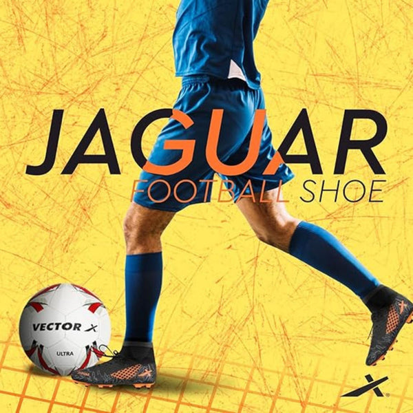 Vector X Jaguar Football Shoes | PU Synthetic Upper | Lightweight Studded Design | Enhanced Comfort | Multi-Surface Traction