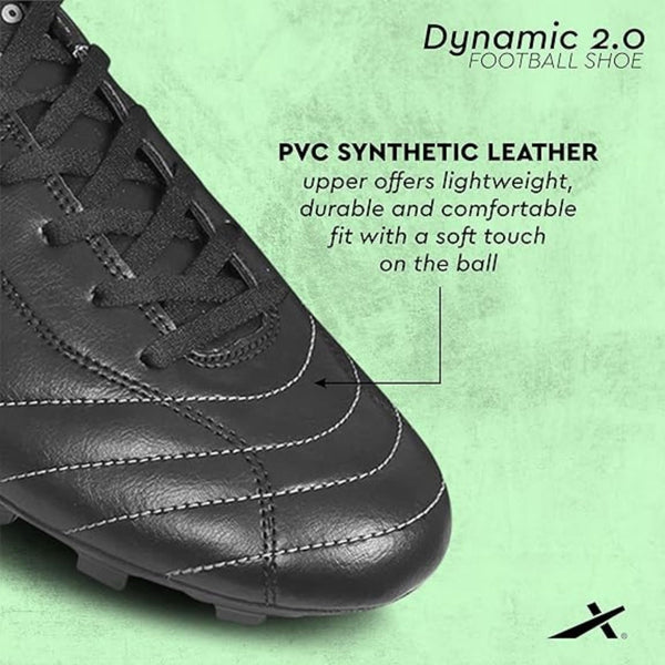 Vector X Dynamic 2.0 Football Shoes | Hybrid Studs | Lightweight Synthetic Upper | Multi-Surface Grip | Black/Silver