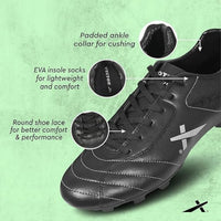 Vector X Dynamic 2.0 Football Shoes | Hybrid Studs | Lightweight Synthetic Upper | Multi-Surface Grip | Black/Silver - Best Price online Prokicksports.com