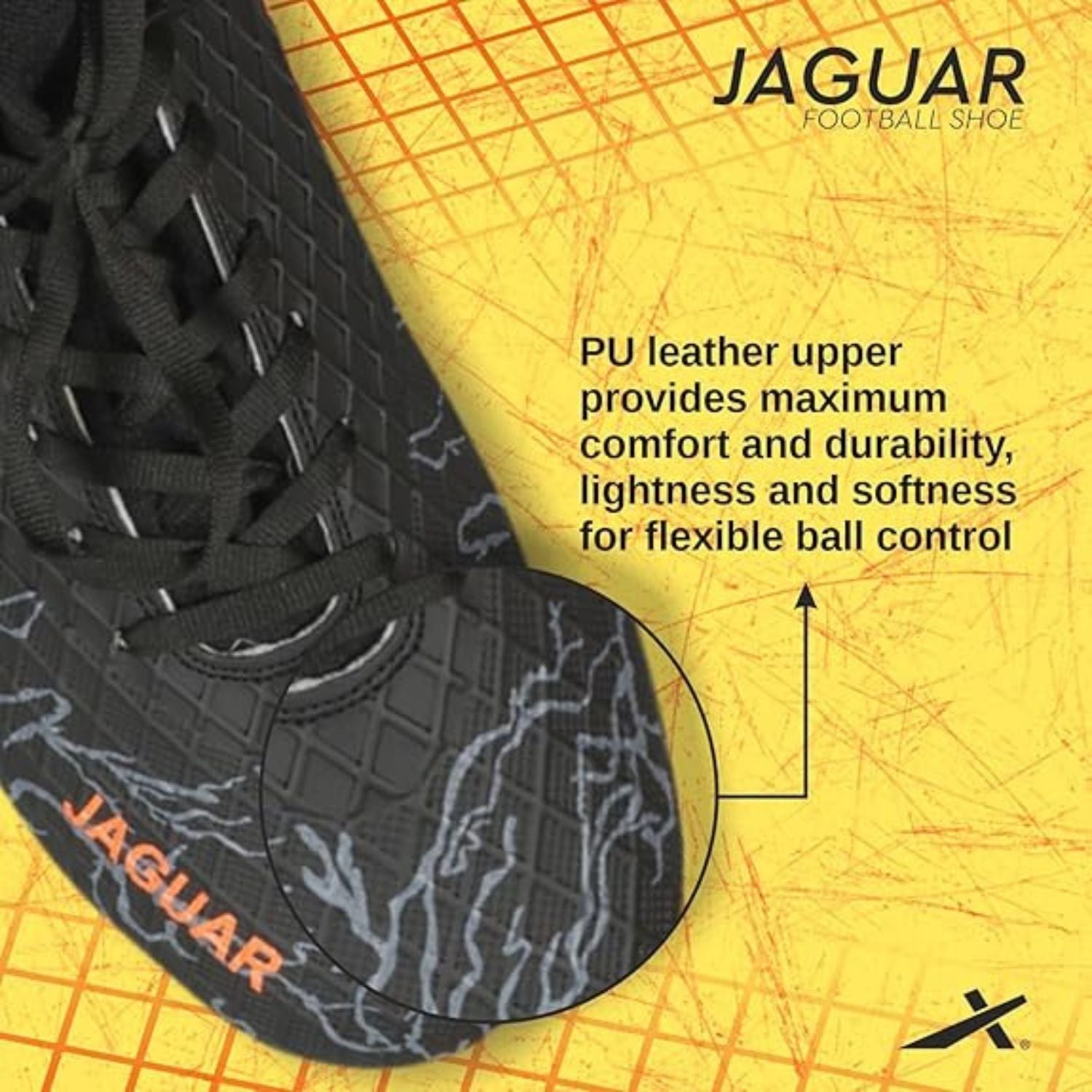 Vector X Jaguar Football Shoes | PU Synthetic Upper | Lightweight Studded Design | Enhanced Comfort | Multi-Surface Traction - Best Price online Prokicksports.com