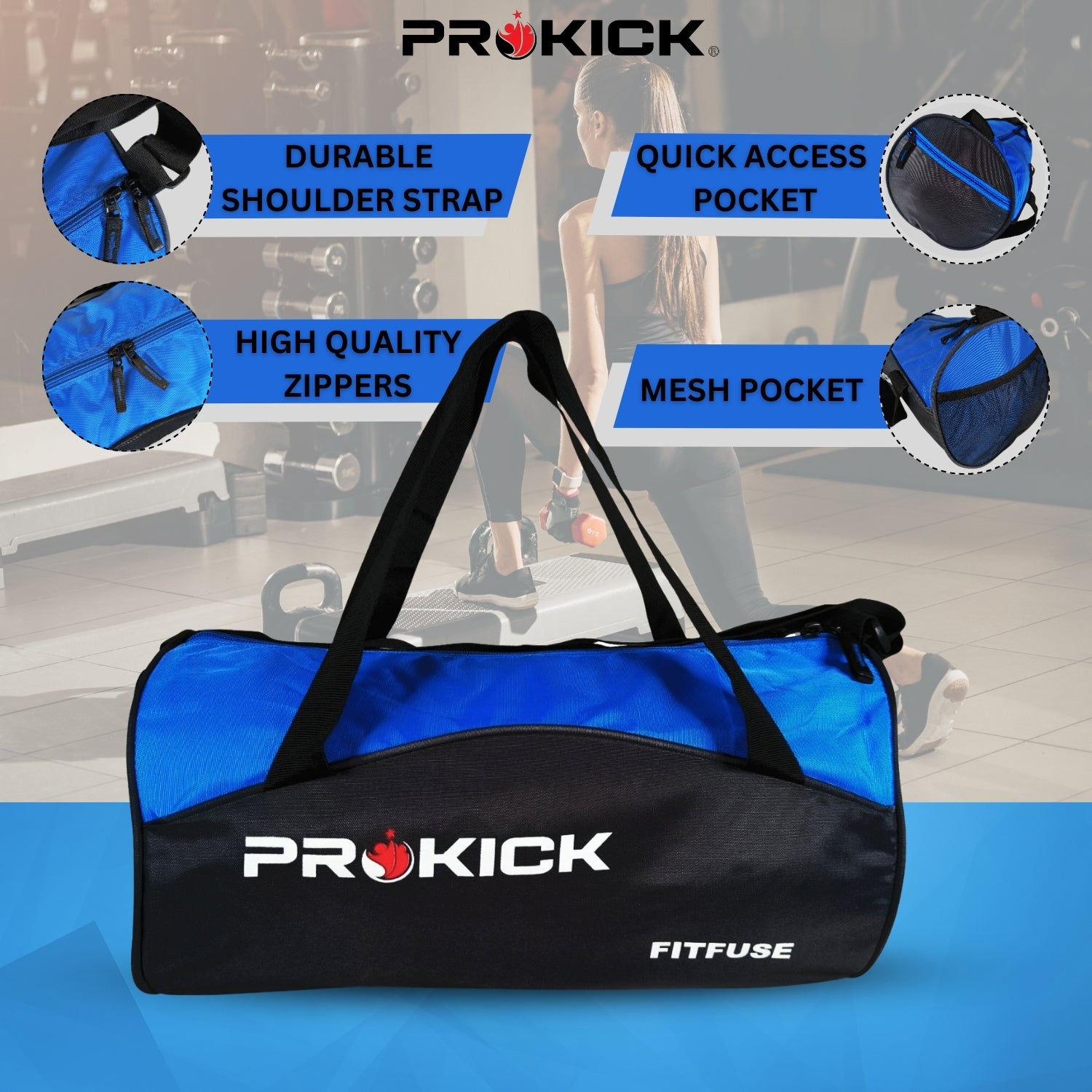 Prokick Fitfuse Gym Bag - Best Price online Prokicksports.com