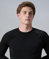 Speedo Men's Performance Long Sleeve Suntop (Black / Evening Grey)