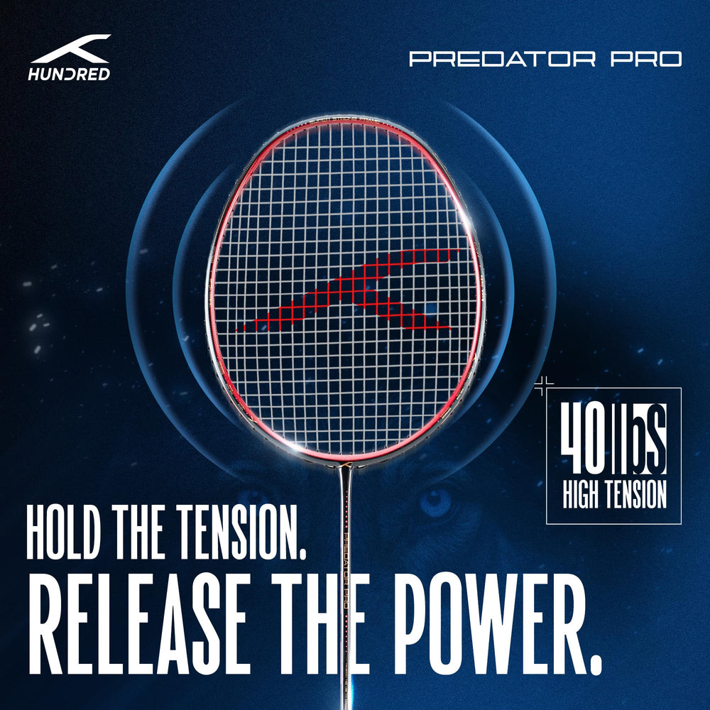 Hundred Predator Pro Strung Badminton Racquet (HBRX-5S073-1) | Aerodynamic Fast-Attacking Racquet with Full Cover