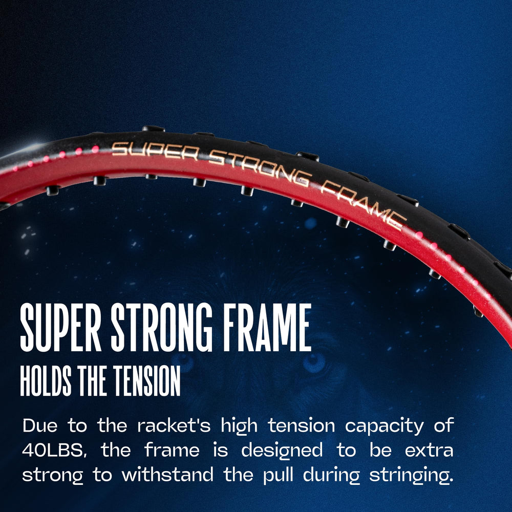Hundred Predator Pro Strung Badminton Racquet (HBRX-5S073-1) | Aerodynamic Fast-Attacking Racquet with Full Cover