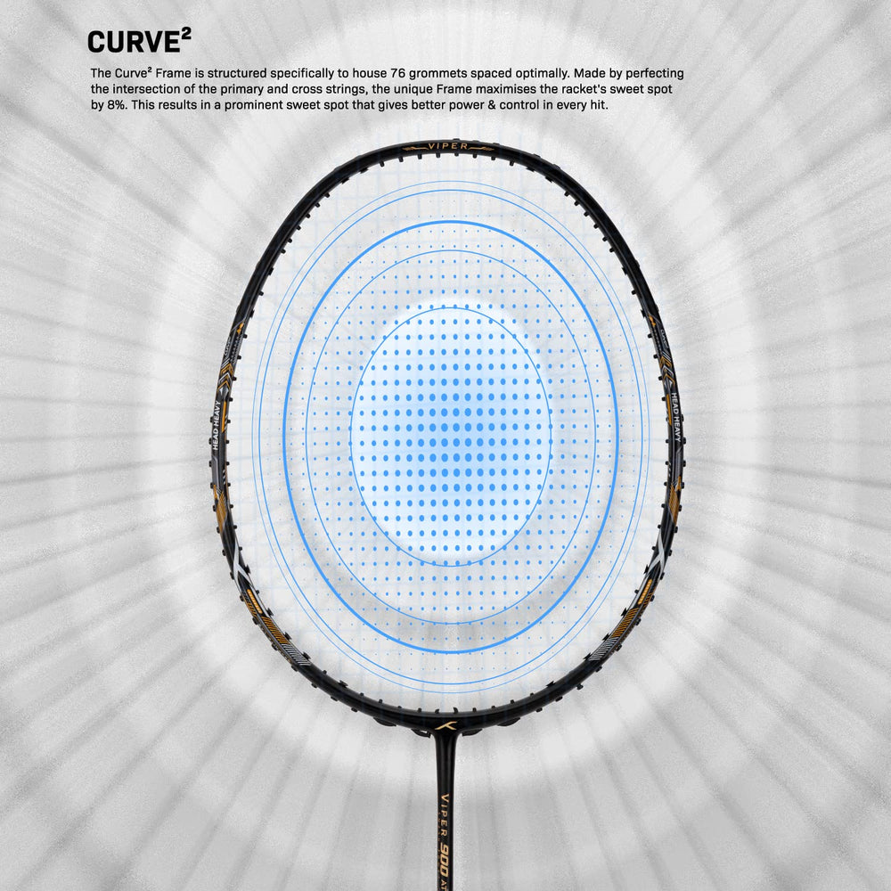 Hundred Viper 900 Carbon Fibre Strung Badminton Racquet - Best Price online Prokicksports.com