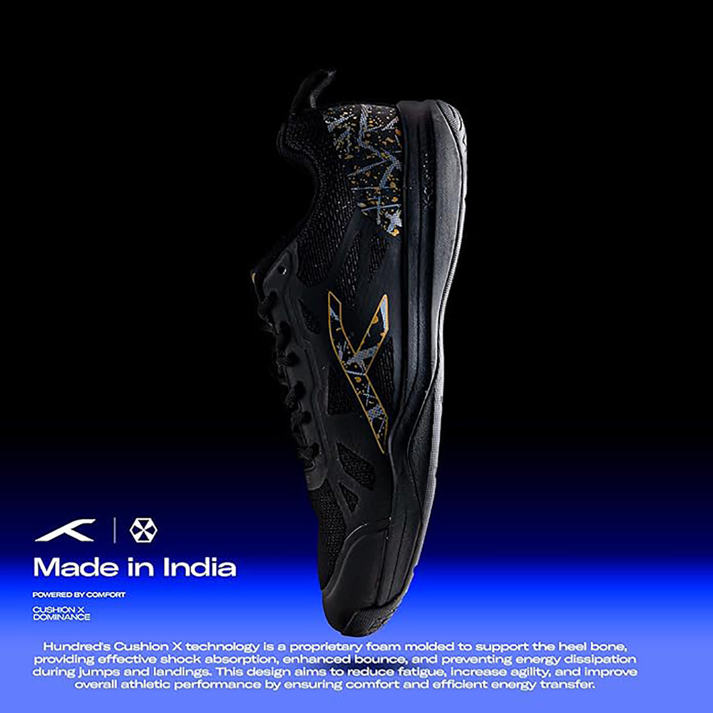 HUNDRED Blade Badminton Shoes (Non-Marking) | Multi-Sport Court Shoes | Lightweight Gum Rubber Sole | Indoor Sports – Badminton, Squash, Table Tennis, Volleyball & Basketball - Best Price online Prokicksports.com