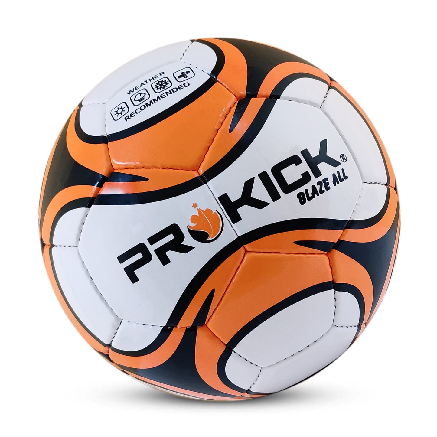 Prokick Blaze All Hand Stitched 32 Panel PU Football, Size 5 (White/Orange/Black) - Best Price online Prokicksports.com