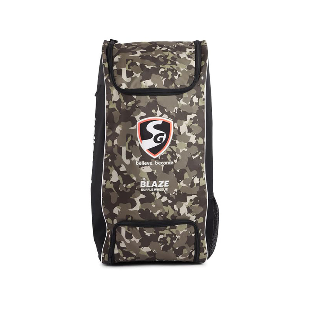 SG Blaze Junior Duffle Wheelie Cricket Kit Bag – Kids Cricket Bag with Trolley Wheels, Bat Compartment, Backpack Straps, and Durable Lightweight Design