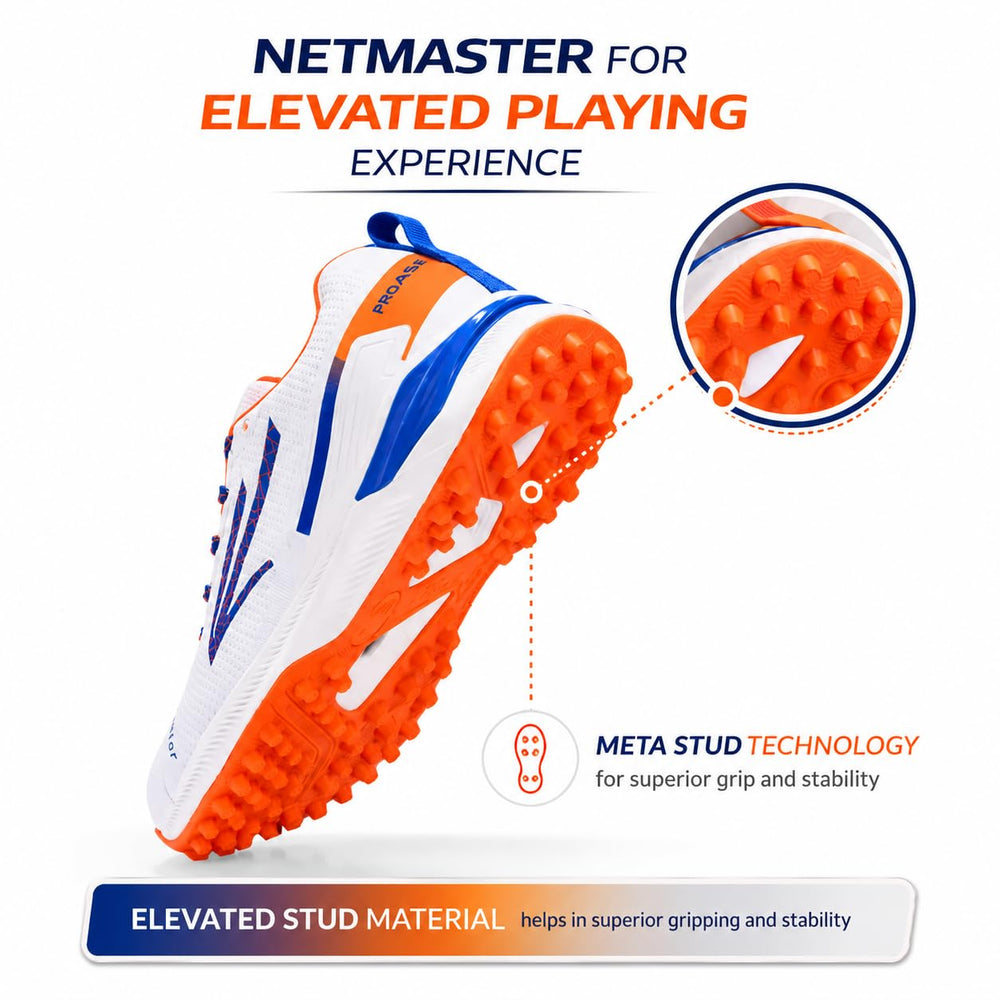 PRO ASE NetMaster Cricket Shoes | Rubber Studs, Water-Resistant PU Upper & EVA Midsole - Best Price online Prokicksports.com