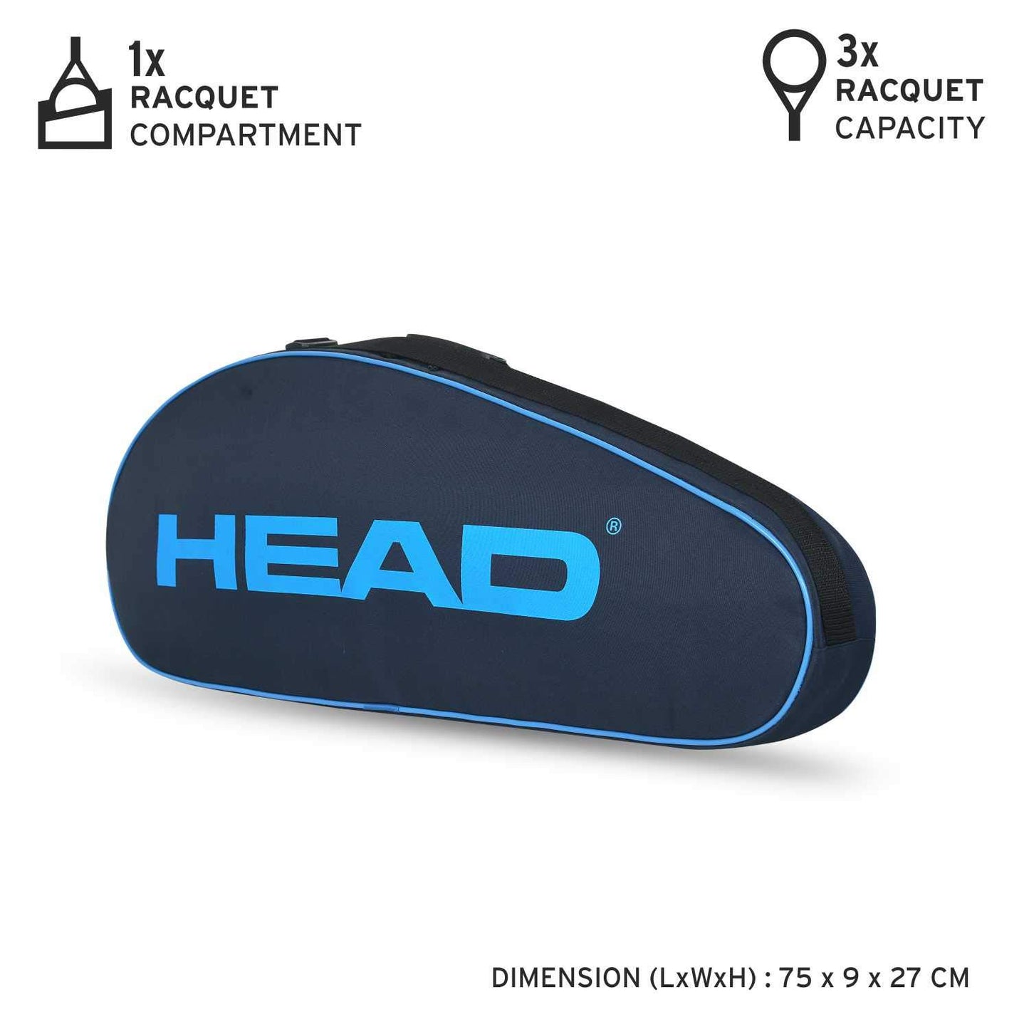 HEAD Ignition Pro 3R Badminton Kitbag | Heavy-Duty 3-Racquet Thermal Carrying Bag