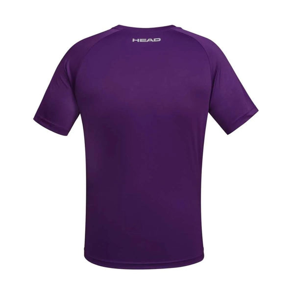HEAD HCD‑360 Men’s Round‑Neck Sports T‑Shirt – Moisture‑Wicking Interlock Polyester, Raglan Sleeves, Digital Print (Purple)