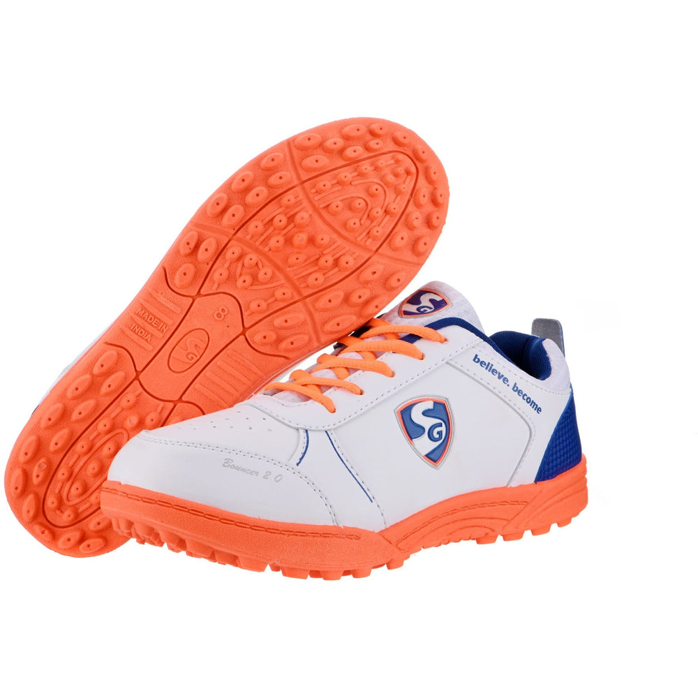 SG BR2 Cricket Shoes White/Royal Blue/Orange - image 3