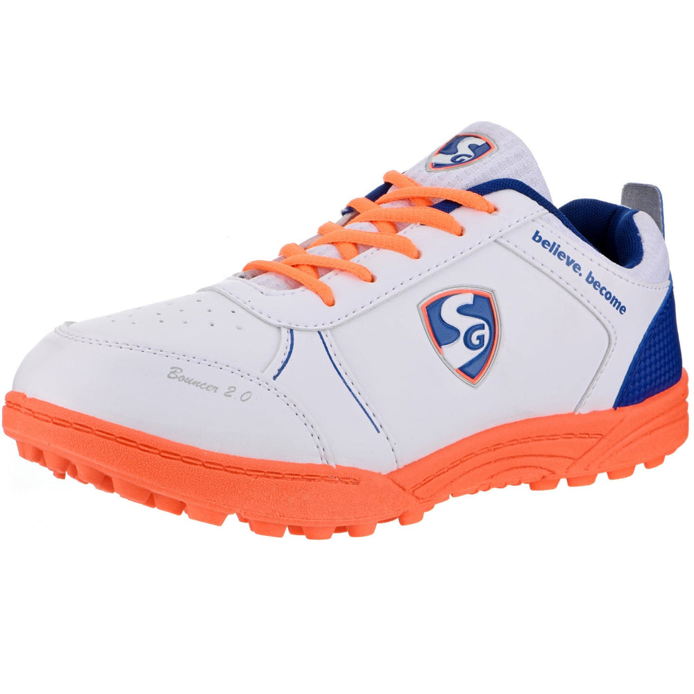 SG BR2 Cricket Shoes White/Royal Blue/Orange - image 2